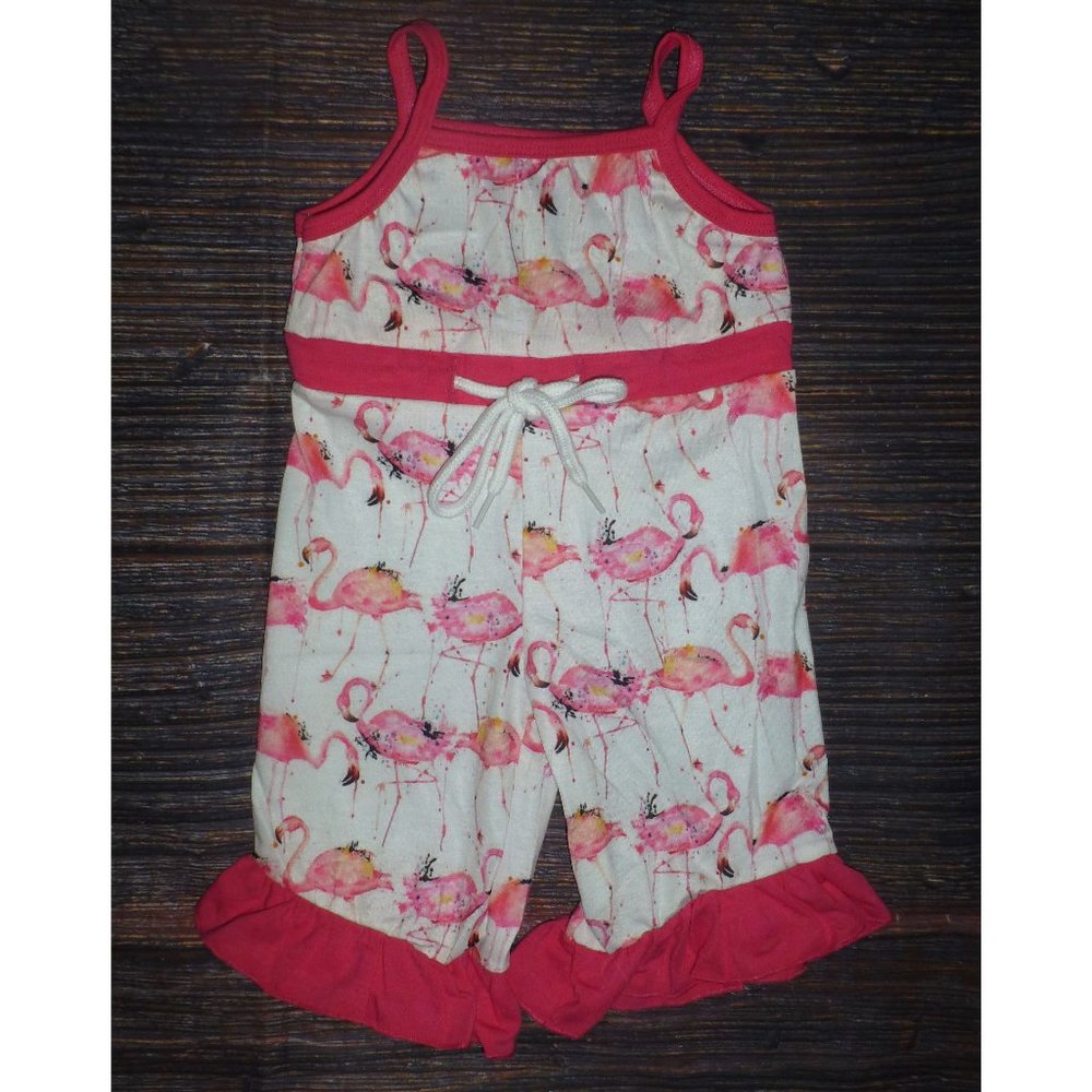 Boutique Baby Girls Flamingo Ruffle Romper